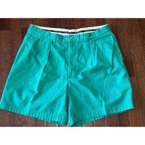 Vtg Polo Ralph Lauren Shorts 38 Green Pleated High Rise 6.5' Inseam